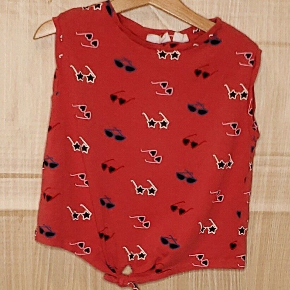 MNG Kids Girls Red Sunglasses Print Knit Top 5
